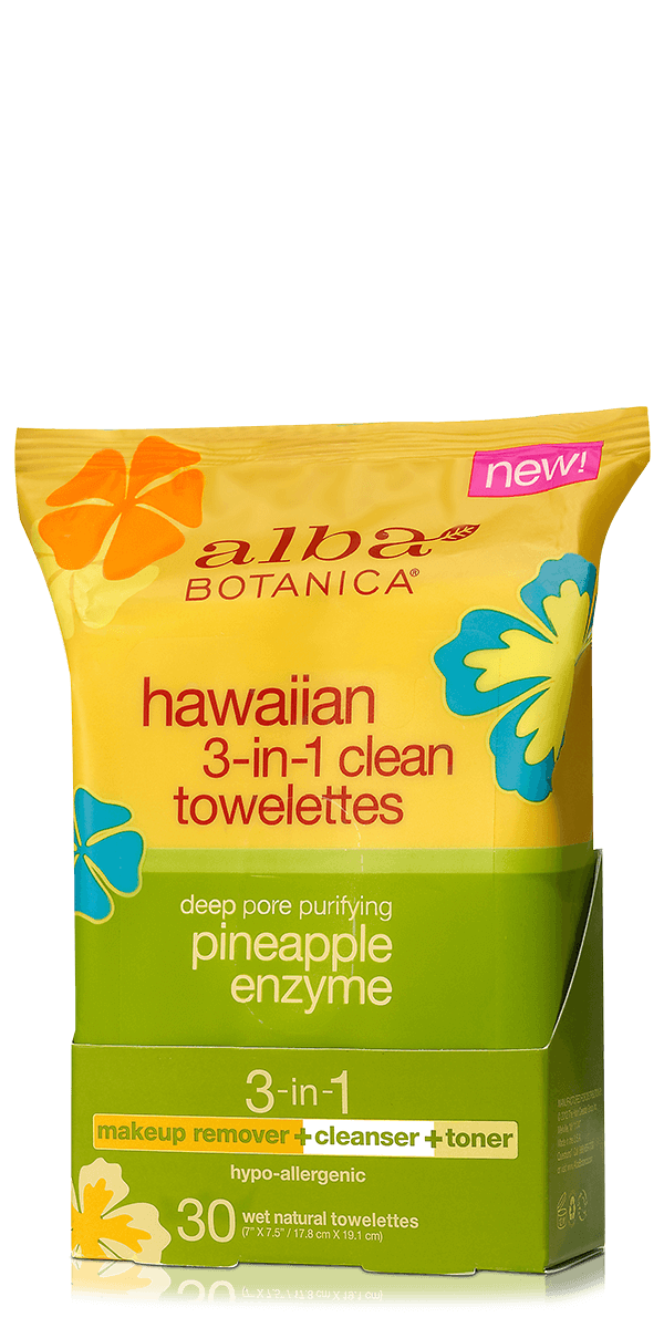 hawaiian 3-in-1 clean towelettes hawaiian 3-in-1 clean towelettes