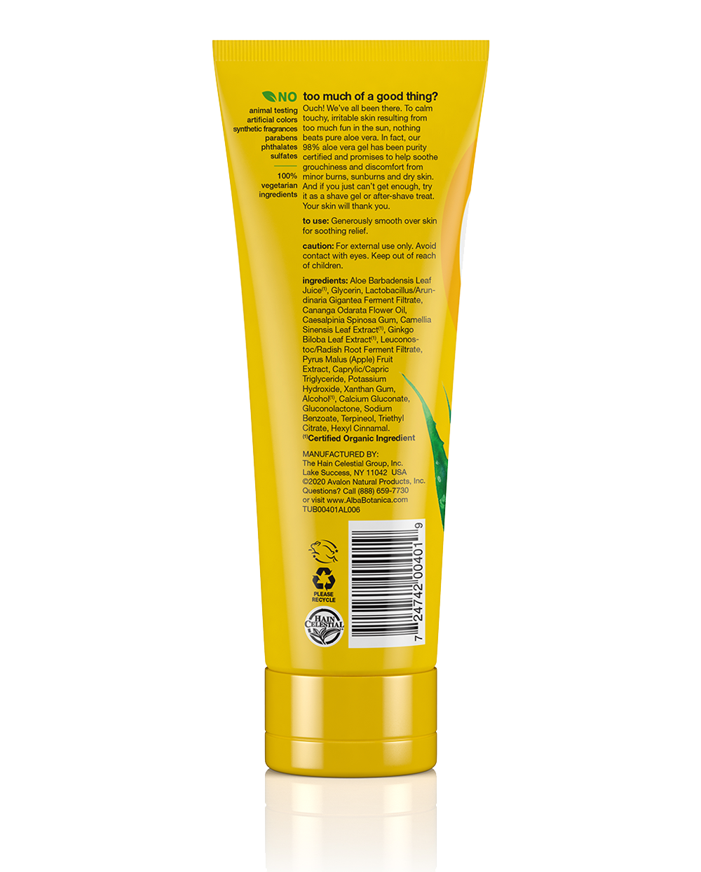 after sun gel Alba Botanica